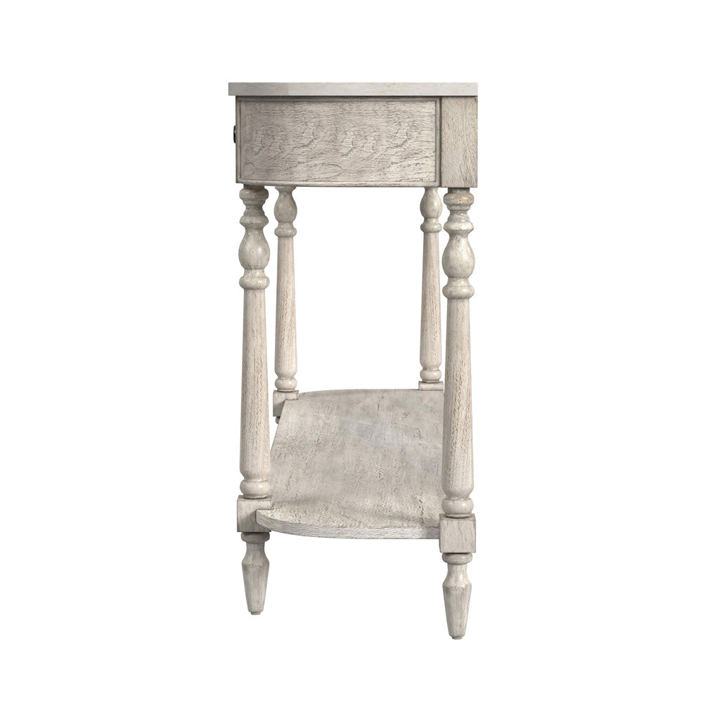 Butler Specialty Company - Danielle 65 in. W Demilune Marble & Wood 2 Drawer Console Table, Gray - 5691329