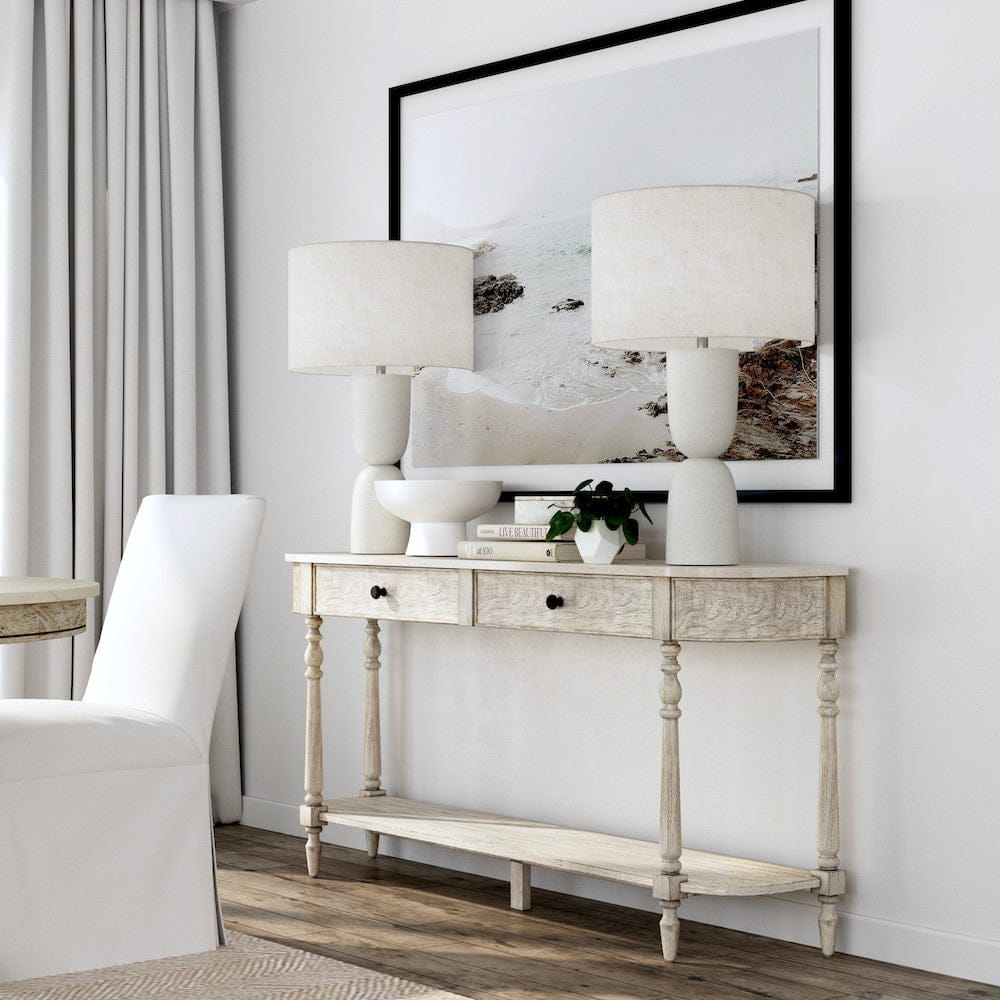 Butler Specialty Company - Danielle 65 in. W Demilune Marble & Wood 2 Drawer Console Table, Gray - 5691329 view 6