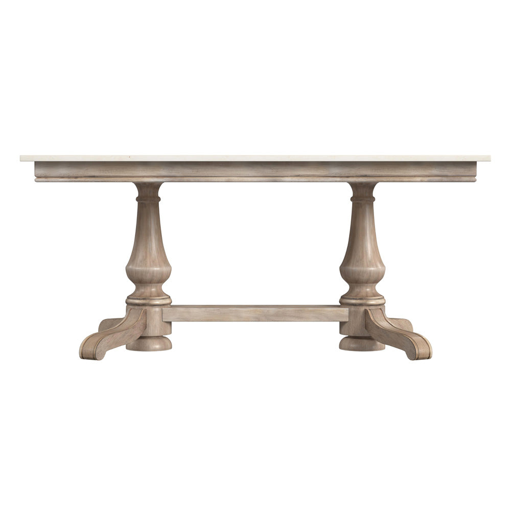 Butler Specialty Company - Danielle 66 in. W. Rectangular Marble & Wood Dining Table, Tan/Beige - 5677415