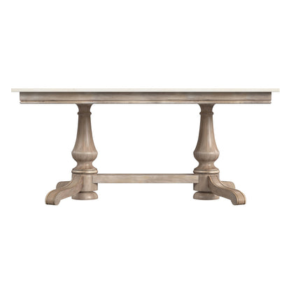 Butler Specialty Company - Danielle 66 in. W. Rectangular Marble & Wood Dining Table, Tan/Beige - 5677415