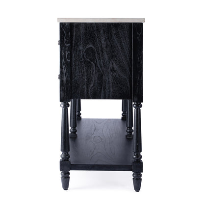Butler Specialty Company - Danielle 65 in. W Rectangular Marble & Wood Sideboard with 4 Storage Drawers and 1 Open Shelf, Black - 5645432