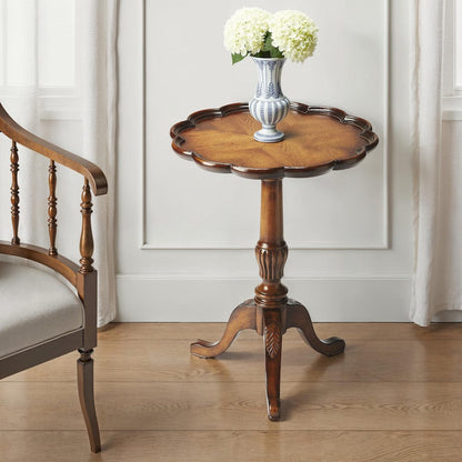 Butler Specialty Company - Dansby 20 in. W Round Wood Pedestal Side Table, Medium Brown - 1482001 view 3