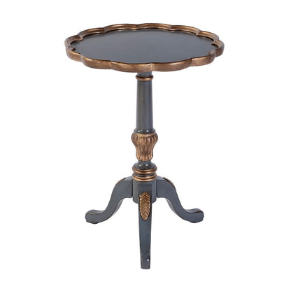 Butler Specialty Company - Dansby 20 in. W Round Wood Scalloped Edge Pedestal Side Table, Pastel Blue - 1482483 View 3