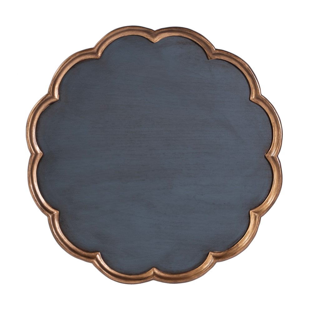 Butler Specialty Company - Dansby 20 in. W Round Wood Scalloped Edge Pedestal Side Table, Pastel Blue - 1482483 View 4