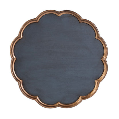 Butler Specialty Company - Dansby 20 in. W Round Wood Scalloped Edge Pedestal Side Table, Pastel Blue - 1482483 View 4
