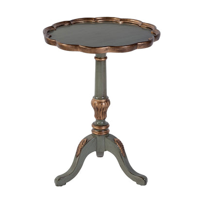 Butler Specialty Company - Dansby 20 in. W Round Wood Scalloped Edge Pedestal Side Table, Pastel Green - 1482482 View 1