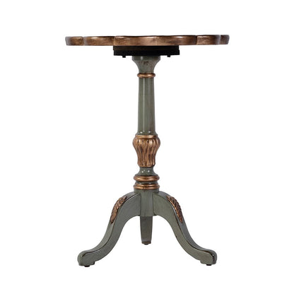 Butler Specialty Company - Dansby 20 in. W Round Wood Scalloped Edge Pedestal Side Table, Pastel Green - 1482482 View 2