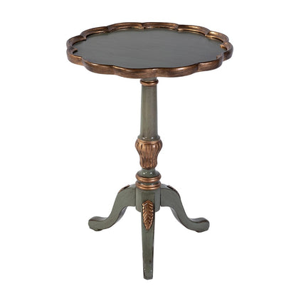 Butler Specialty Company - Dansby 20 in. W Round Wood Scalloped Edge Pedestal Side Table, Pastel Green - 1482482 View 3