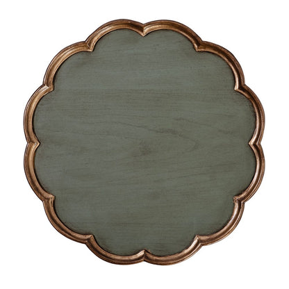Butler Specialty Company - Dansby 20 in. W Round Wood Scalloped Edge Pedestal Side Table, Pastel Green - 1482482 View 4
