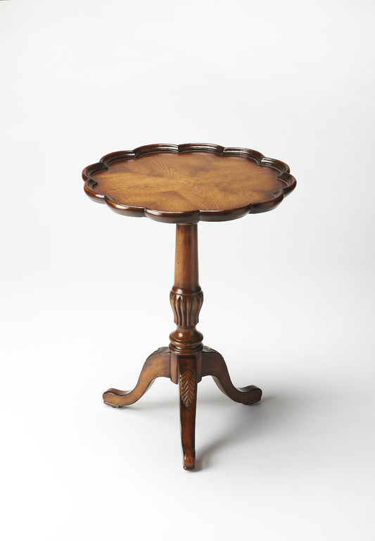 Butler Specialty Company - Dansby 20 in. W Round Wood Pedestal Side Table, Medium Brown - 1482001