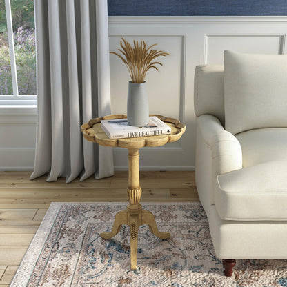 Butler Specialty Company - Dansby 20 in. W Round Wood Pedestal Side Table, Beige - 1482424