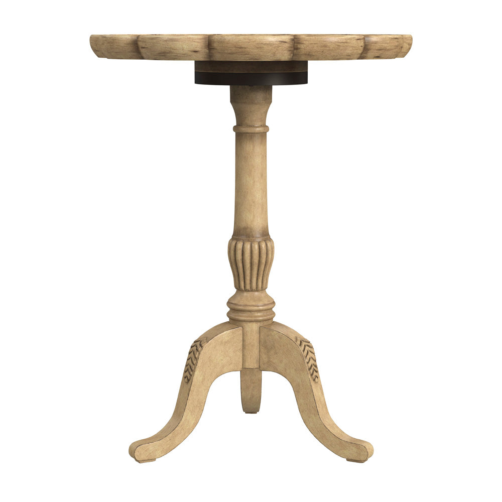 Butler Specialty Company - Dansby 20 in. W Round Wood Pedestal Side Table, Beige - 1482424