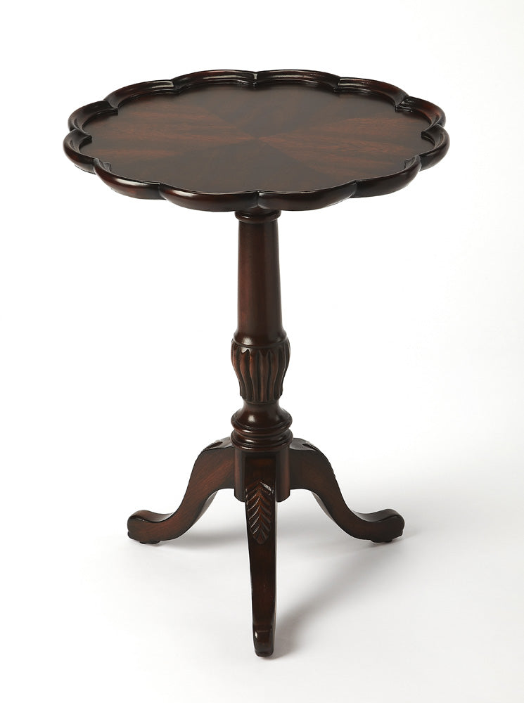 Butler Specialty Company - Dansby 20 in. W Round Wood Pedestal Side Table, Dark Brown - 1482024