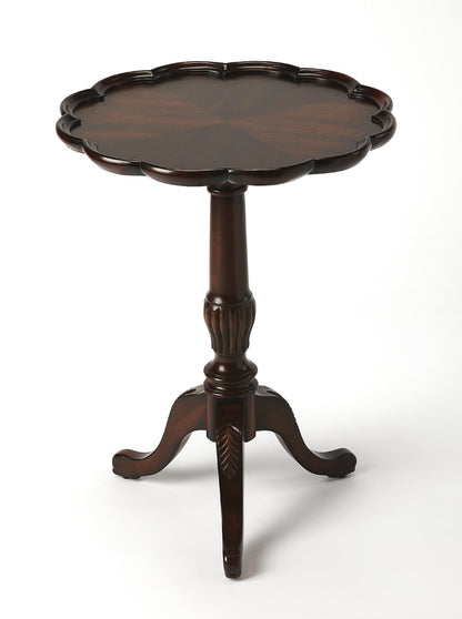 Butler Specialty Company - Dansby 20 in. W Round Wood Pedestal Side Table, Dark Brown - 1482024