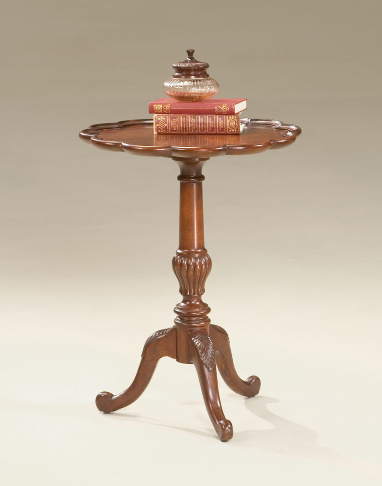 Butler Specialty Company - Dansby 20 in. W Round Wood Pedestal Side Table, Dark Brown - 1482024