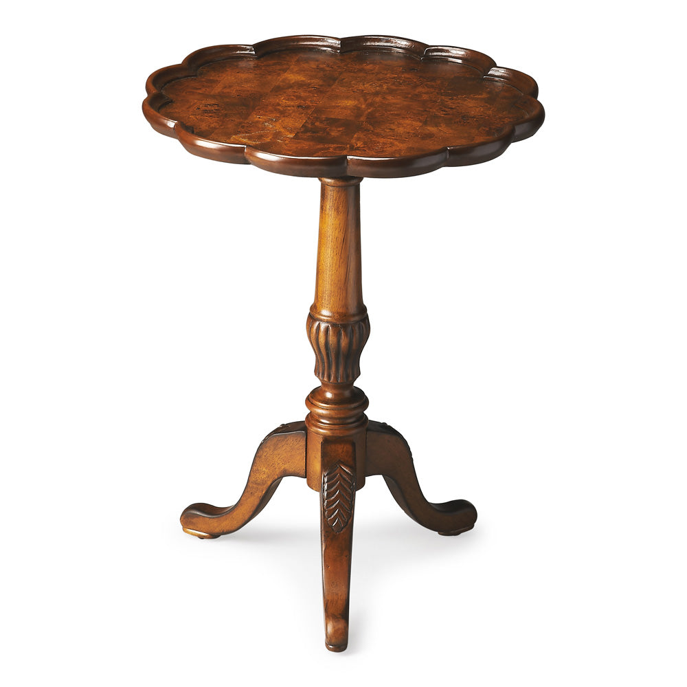 Butler Specialty Company - Dansby 20 in. W Round Wood Pedestal Side Table, Medium Brown - 1482101