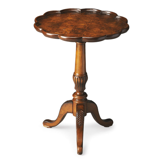 Butler Specialty Company - Dansby 20 in. W Round Wood Pedestal Side Table, Medium Brown - 1482101