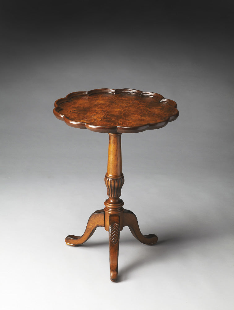 Butler Specialty Company - Dansby 20 in. W Round Wood Pedestal Side Table, Medium Brown - 1482101