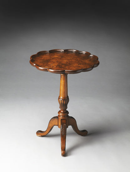 Butler Specialty Company - Dansby 20 in. W Round Wood Pedestal Side Table, Medium Brown - 1482101