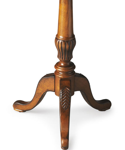 Butler Specialty Company - Dansby 20 in. W Round Wood Pedestal Side Table, Medium Brown - 1482101