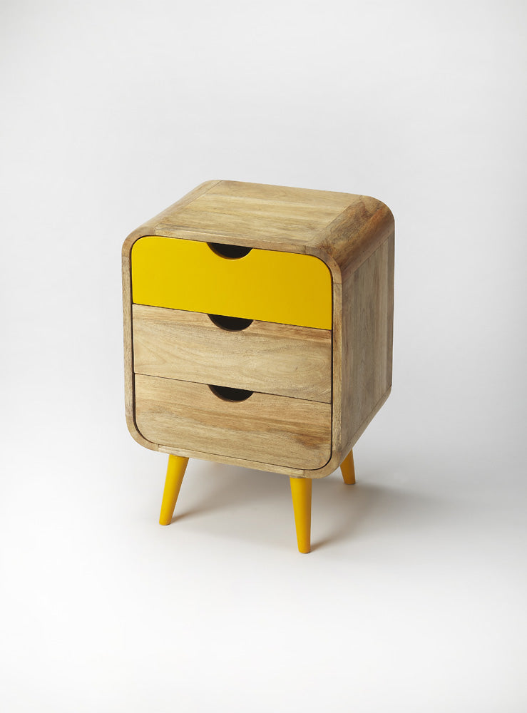 Butler Specialty Company - Danville 16 in. W Rectangular Wood Modern 3 Drawer Nightstand, Yellow/Brown - 6086140