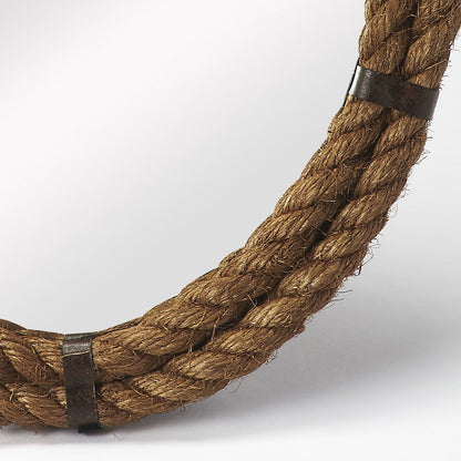 Butler Specialty Company - Darby Oval Rope Wall Mirrored, Light Brown - 3961120
