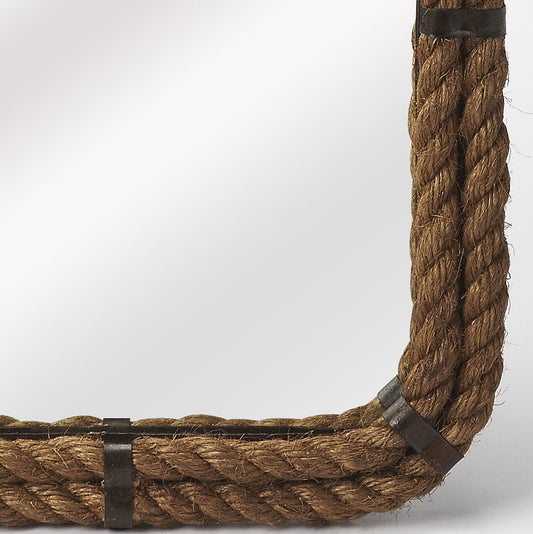 Butler Specialty Company - Darby Rectangular Rope Wall Mirrored, Light Brown - 3962120
