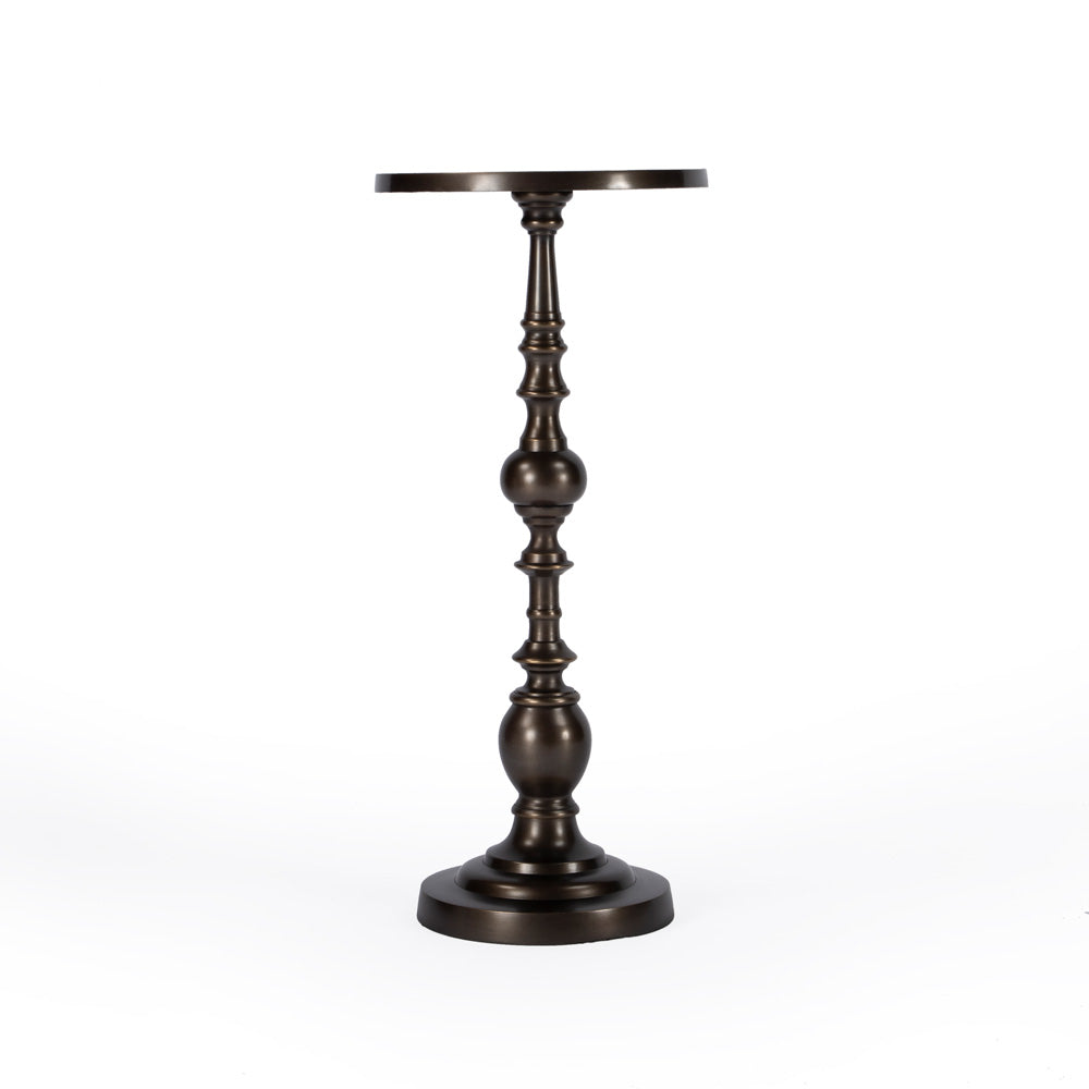 Butler Specialty Company - Darien 10 in. Round Indoor Metal Pedestal Side Table, Bronze - 4324392