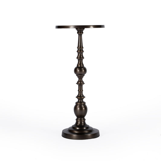 Butler Specialty Company - Darien 10 in. Round Indoor Metal Pedestal Side Table, Bronze - 4324392