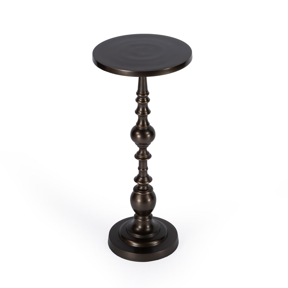 Butler Specialty Company - Darien 10 in. Round Indoor Metal Pedestal Side Table, Bronze - 4324392