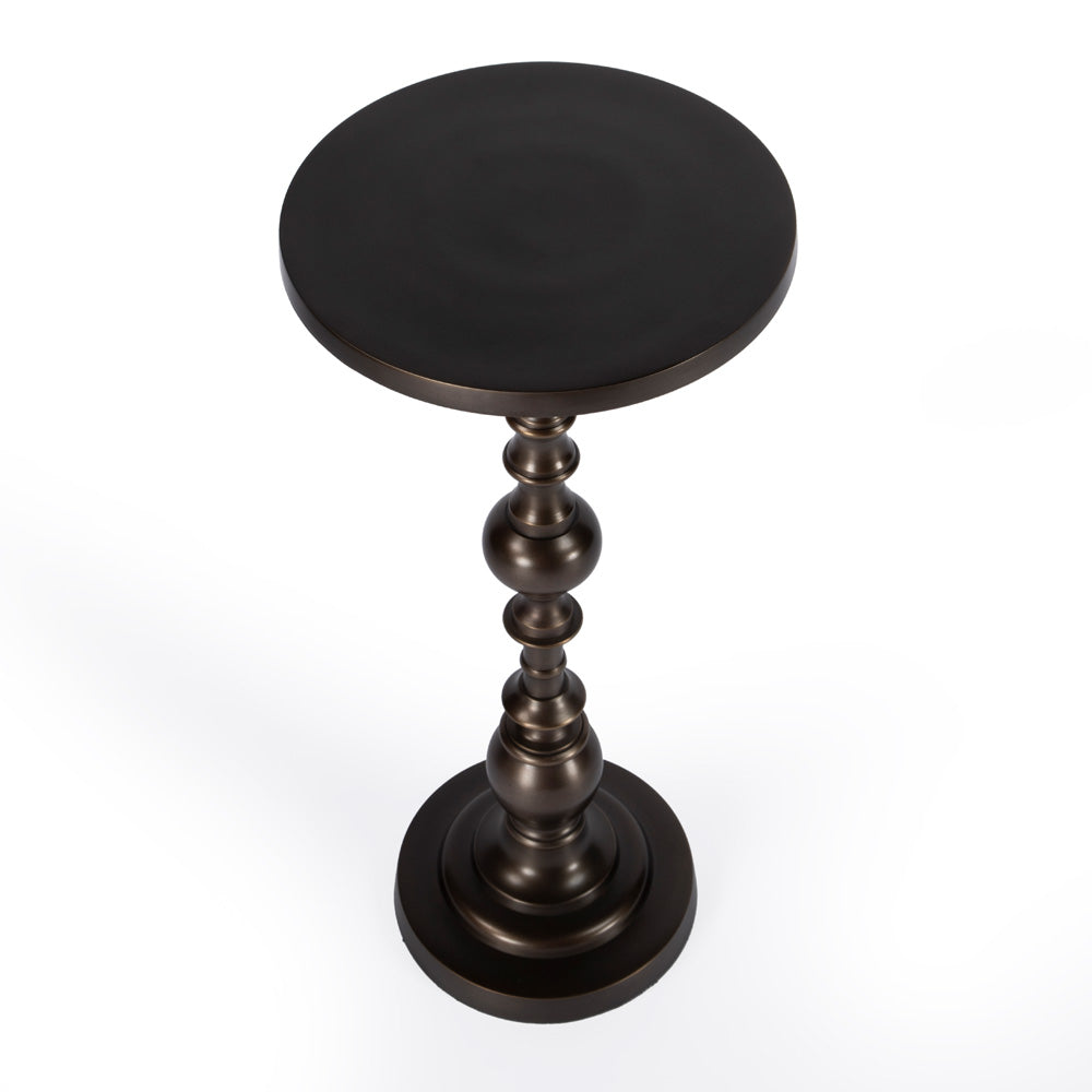 Butler Specialty Company - Darien 10 in. Round Indoor Metal Pedestal Side Table, Bronze - 4324392