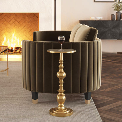Butler Specialty Company - Darien 10 in. Round Indoor Metal Pedestal Side Table, Bronze - 4324226
