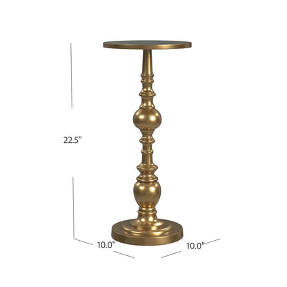 Butler Specialty Company - Darien 10 in. Round Indoor Metal Pedestal Side Table, Bronze - 4324226