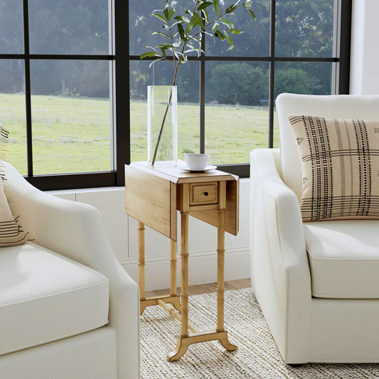 Butler Specialty Company - Darrow 24 in. W Rectangular Wood 1 Drawer Drop-Leaf Side Table, Beige - 2334424