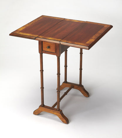 Butler Specialty Company - Darrow 24 in. W Rectangular Wood 1 Drawer Drop-Leaf Side Table, Medium Brown - 2334101