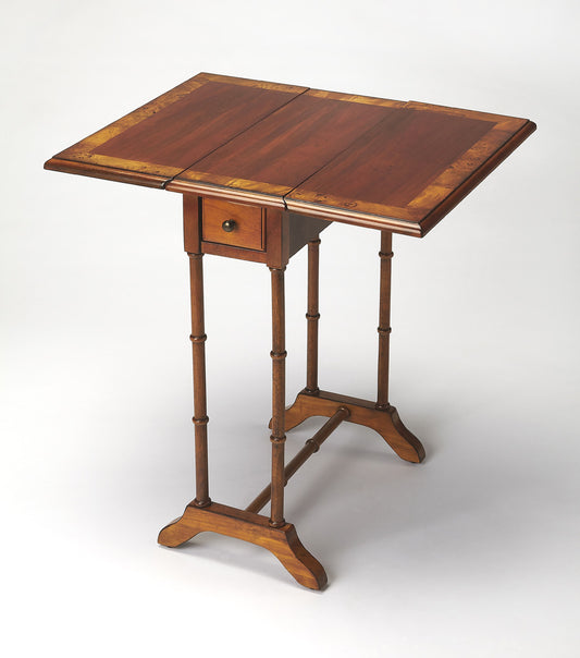 Butler Specialty Company - Darrow 24 in. W Rectangular Wood 1 Drawer Drop-Leaf Side Table, Medium Brown - 2334101