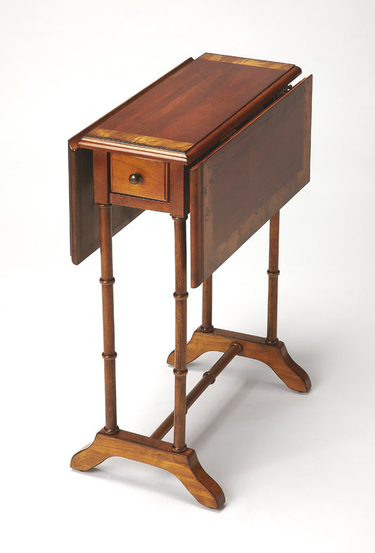 Butler Specialty Company - Darrow 24 in. W Rectangular Wood 1 Drawer Drop-Leaf Side Table, Medium Brown - 2334101