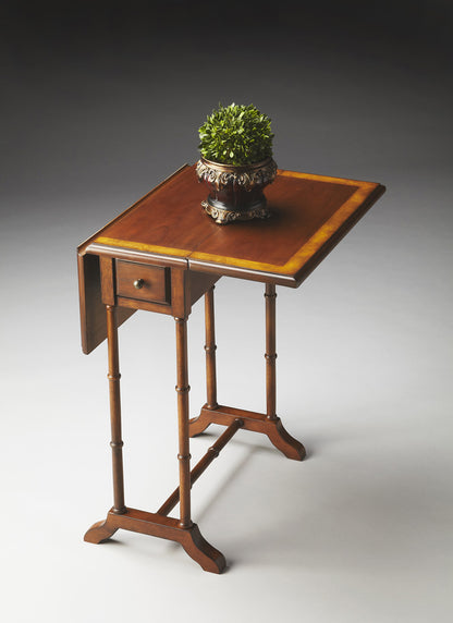 Butler Specialty Company - Darrow 24 in. W Rectangular Wood 1 Drawer Drop-Leaf Side Table, Medium Brown - 2334101