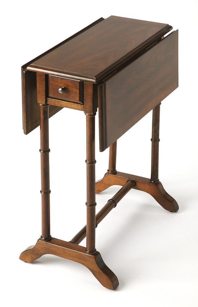 Butler Specialty Company - Darrow 24 in. W Rectangular Wood 1 Drawer Drop-Leaf Side Table, Medium Brown - 2334040