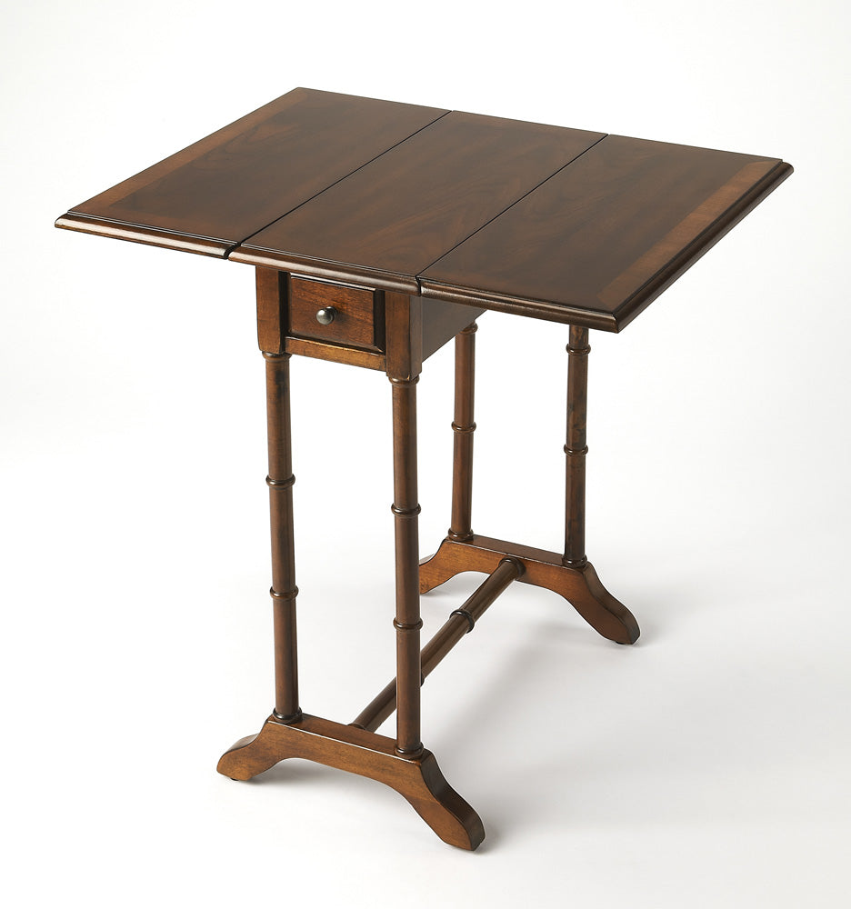 Butler Specialty Company - Darrow 24 in. W Rectangular Wood 1 Drawer Drop-Leaf Side Table, Medium Brown - 2334040