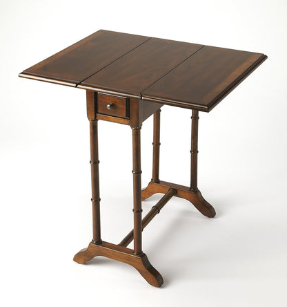Butler Specialty Company - Darrow 24 in. W Rectangular Wood 1 Drawer Drop-Leaf Side Table, Medium Brown - 2334040