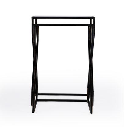 Butler Specialty Company - Demi Modern Mirror & Iron Set of 2 Nesting Tables, Black - 5605025_CLOSEOUT