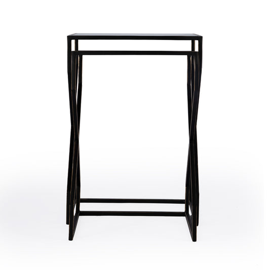 Butler Specialty Company - Demi Modern Mirror & Iron Set of 2 Nesting Tables, Black - 5605025_CLOSEOUT