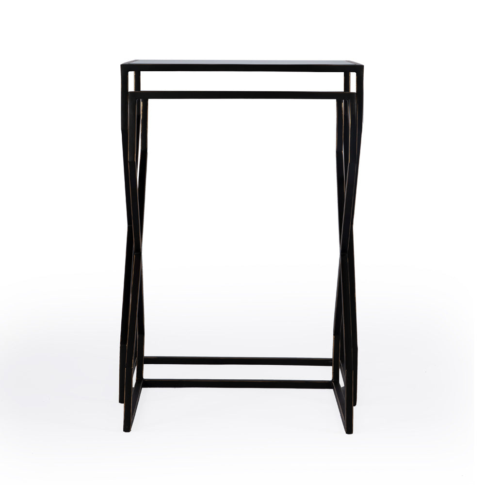 Butler Specialty Company - Demi Modern Mirror & Iron Set of 2 Nesting Tables, Black - 5605025_CLOSEOUT