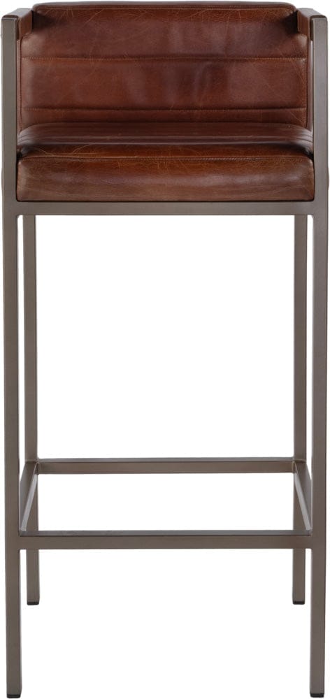 Butler Specialty Company Dennis 31 in. Seat Height Leather and Iron Accent Stool  - Brown - 5907344 view 2