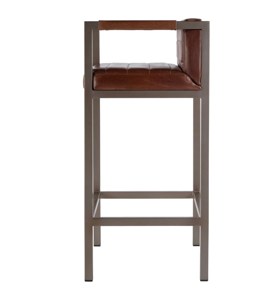 Butler Specialty Company Dennis 31 in. Seat Height Leather and Iron Accent Stool  - Brown - 5907344 view 3