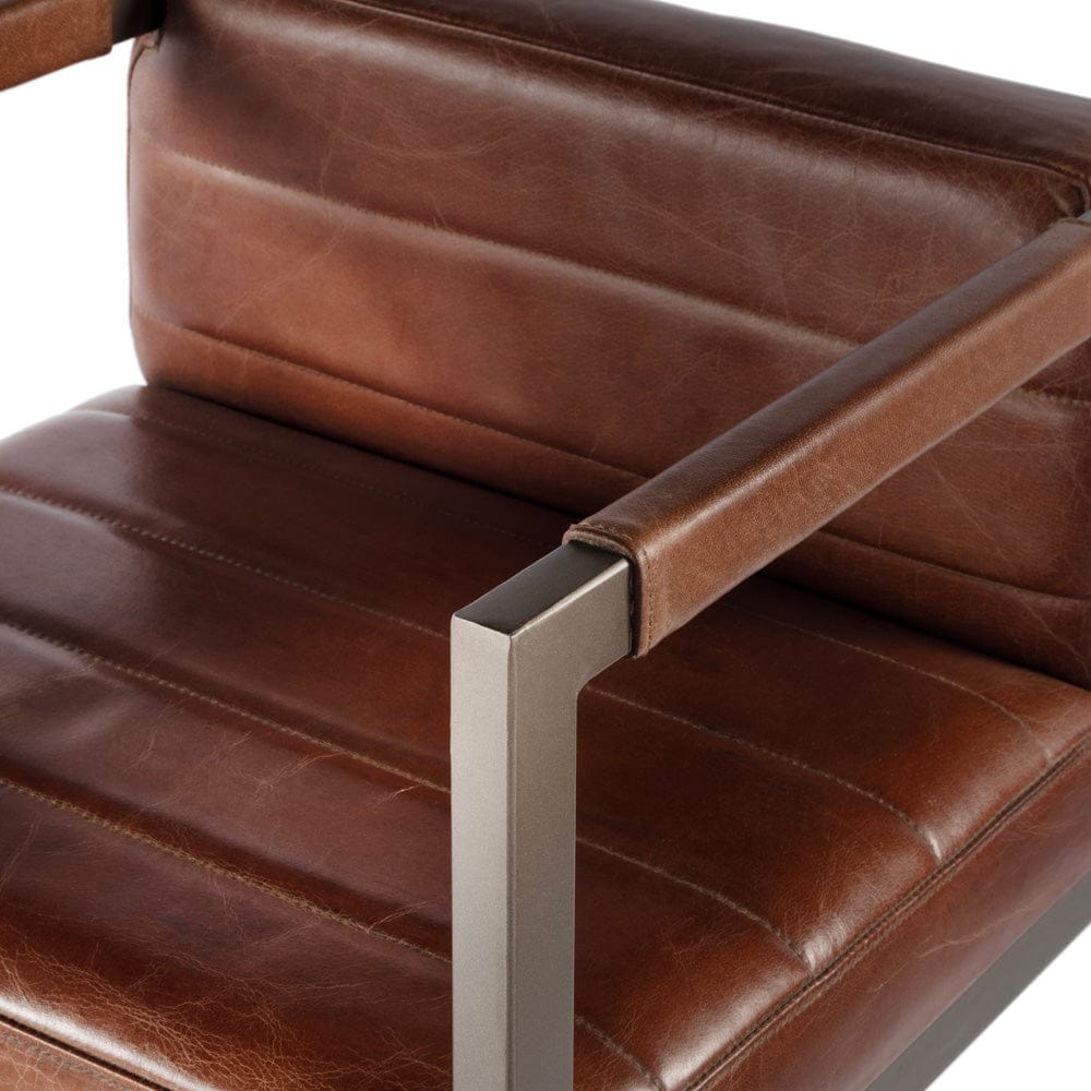 Butler Specialty Company Dennis 31 in. Seat Height Leather and Iron Accent Stool  - Brown - 5907344 view 6