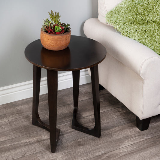 Butler Specialty Company - Devin 19.5 in. W Round Wood Side Table, Dark Brown - 2040140