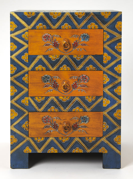 Butler Specialty Company - Artifacts - Dharma 20 in. W Rectangular 3 Drawer Hand Painted Wood Accent Chest, Assorted - 1173290