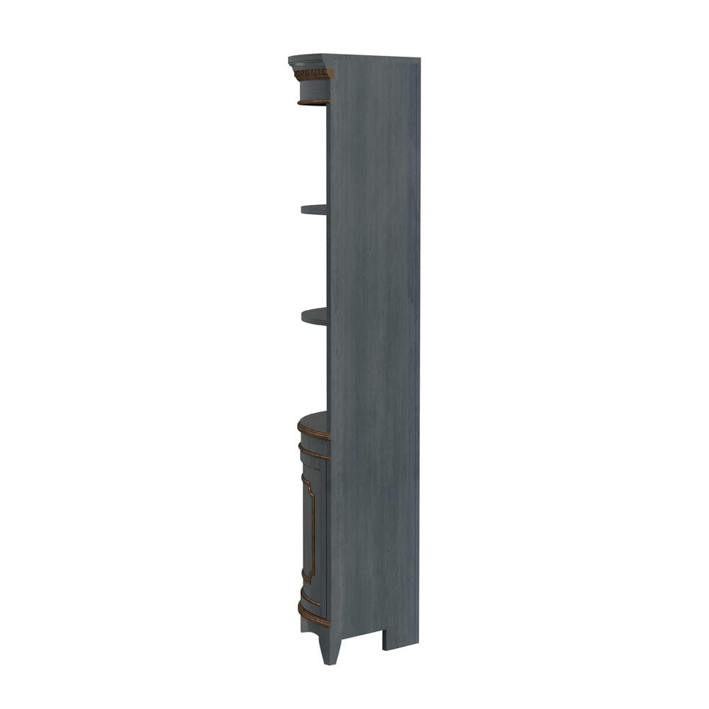 Butler Specialty Company - Dowling 24 in. W x 73 in. H Quarter Round Wood Corner Cabinet w 3 Open Shelves and 1 Lower Storage Cabinet, Pastel Blue - 3621483 view 3